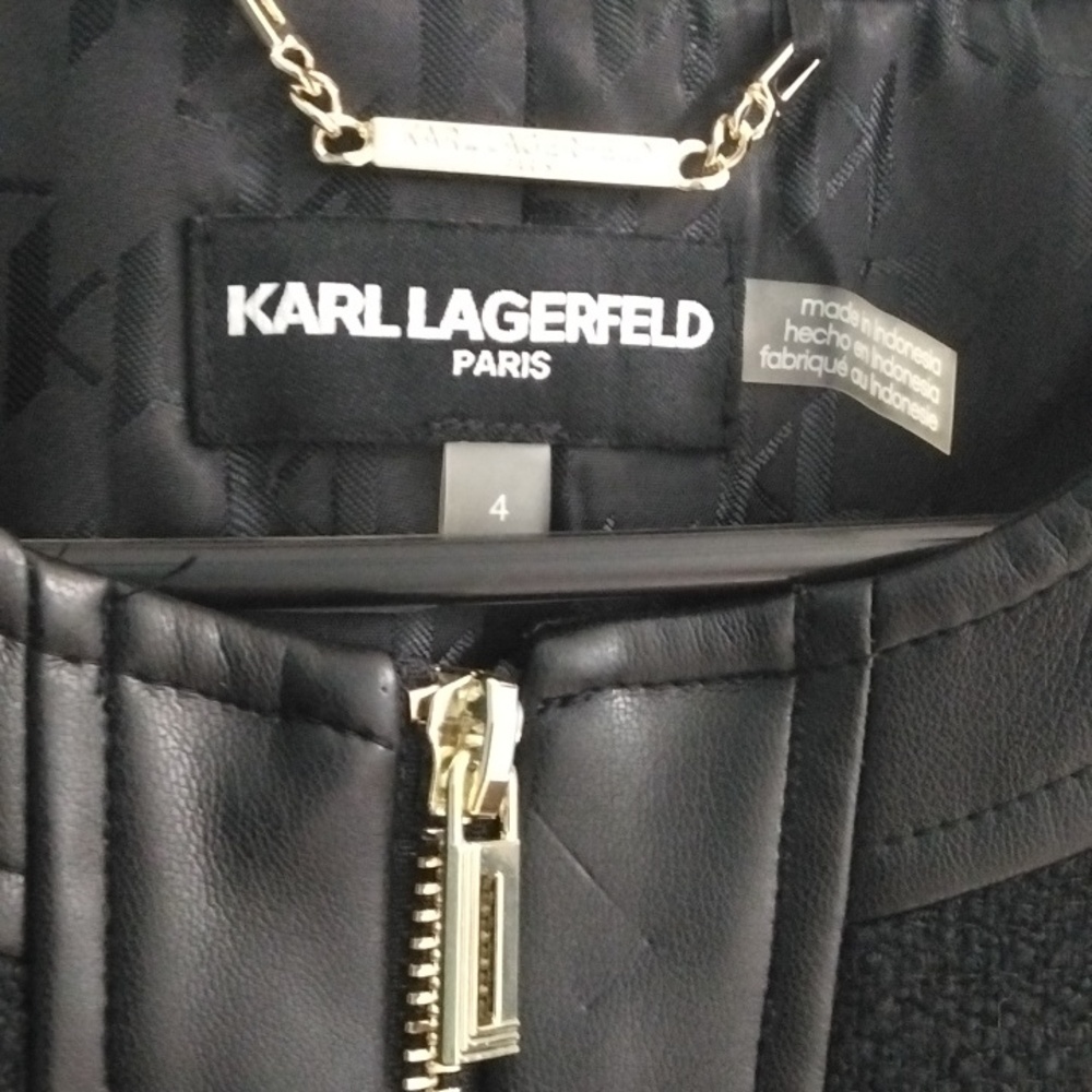 🔥 NWT Karl Lagerfeld Black Blazer with Fitted Silhouette Size 4 - Picture 2 of 6